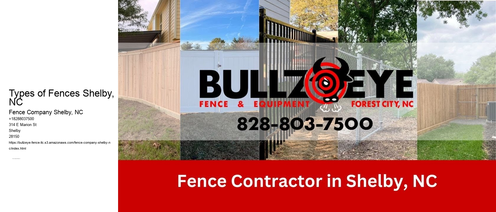 Types of Fences Shelby, NC